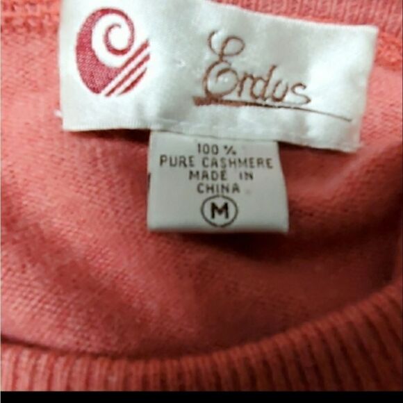 Erdos Coral Pink Cashmere Sweater Size Medium - Picture 8 of 8